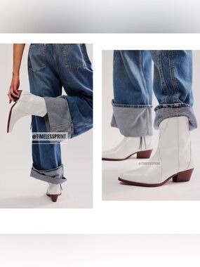 FREE PEOPLE New Frontier Western Boot IN Parent White